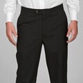 Sansabelt Men's 4 Seasons Black Flat-front Dress Pants
