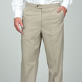 Sansabelt Men's Natural Flat Front Wool Trousers