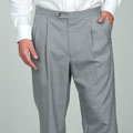 Sansabelt Men's 4 Seasons Light Grey Pleated Dress Pants