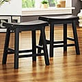 ETHAN HOME Salvador Saddle Back 18-inch Stool in Black Sand-Through (Set of 2)