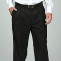Austin Reed Men's Black Pleated Gabardine Trousers