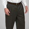 Austin Reed Men's Olive Pleated Gabardine Trousers