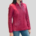 IZOD Women's New Zealand Lamb Leather Scuba Jacket