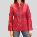 Izod Women's Plus Size Red New Zealand Lamb Leather Jacket