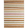 Hand-woven Pana Orange Stripe Wool Rug (3' x 5'4)