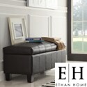 ETHAN HOME Florenville Brown Faux Leather Storage Ottoman