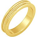 NEXTE Jewelry 14k Gold Overlay Women's Double Row Serrated Center Wedding Band (4 mm)