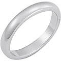 White Rhodium Overlay Terete Tapered Band (3 mm)