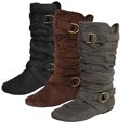 Glaze by Adi Women's Slouchy Ring Detail Microsuede Boots
