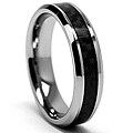 Women's Tungsten Carbide and Black Carbon Fiber Ring (5 mm)