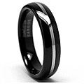 Unisex Black-plated Tungsten Carbide Wedding Band