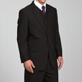 Carlo Lusso Men's Black 3-piece Suit