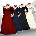Evanese Women's Plus Size 3/4-sleeve Long Dress