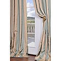 Signature Stripe Beige/ Sea Foam Green Faux Silk Taffeta 96-inch Curtain Panel