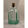 Recycled Clear Green Glass Square Bottles (Pack of 4)