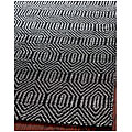 Handmade South Hampton Southwest Black Rug (4' x 6')
