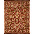 Handmade Heirloom Red Wool Rug (7'6 x 9'6)