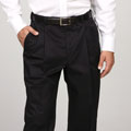 Austin Reed Men's Pleated Black Satin Twill Reflex Pants