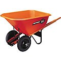 Ames Jackson 10-cubic foot Orange Contractor Dual-wheel Wheelbarrow