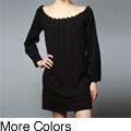 AtoZ Women's Pleated Boatneck Dress