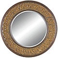 Round Framed Dark Gold Wall Mirror