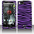 Motorola Droid X MB810 Purple Zebra Snap On Protective Case
