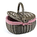 Nantucket Bicycle Co. Gray Wicker Quick-release Picnic Basket