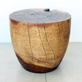 Monkey Pod Wood Walnut Oil-finished Oval Drum End Table (Thailand)