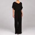 Grace Elements Women's Flutter-sleeve Cowlneck Jumpsuit