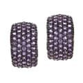 Sterling Silver 5-row Amethyst Earrings