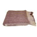 Mohair Blend Mauve Checkered Throw (India)