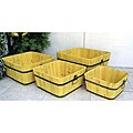 Yellow Cedar Wood Garden Barrels (Set of 4)