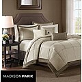 Madison Park Cascade Taupe 6-piece Queen-size Duvet Cover Set