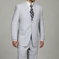 Adolfo Men's Blue/White 2-button Seersucker Suit