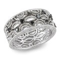 Miadora Sterling Silver 1/4ct TDW Black Diamond Ring