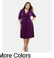 Kiyonna Women's Plus Size Tie V-neck Dress