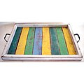 Recycled Wood Medium Multicolor Serving Tray (Thailand)