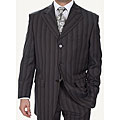 Ferrecci Men's Brown Striped Three-Button Suit