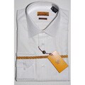 Enzo Tovare Men's White Tonal Striped Dress Shirt