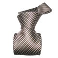 Dmitry Men's Italian Silk Brown Diagonal Striped Tie