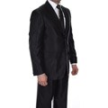Ferrecci Men's Shiny Black 2-button Slim Fit Suit