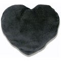 Soothera Black Furry Plush Hot and Cold Therapy Heart Pillow