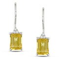 Miadora Sterling Silver Citrine and Diamond Earrings