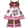 Ann Loren Girl's Cowgirl Dress and Pant Set