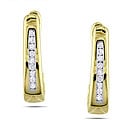 Miadora 10k Yellow Gold 1/10ct TDW Diamond Hoop Earrings (G-H, I2-I3)