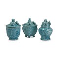 Ceramic Argento Lidded Butterfly Containers (Set of 3)