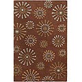 Hand-tufted Retro Chic Brown Rug (3'6 x 5'6)