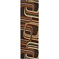 Hand-tufted Brown Contemporary Geometric Square Mayflower Wool Rug (3' x 12')