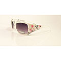Airwalk Women's 'Swell' White with Flower Detail Fashion Sunglasses