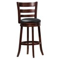 ETHAN HOME Verona Espresso Ladder Back Swivel 29-inch Barstool